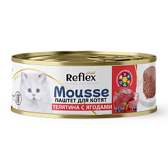 Reflex влажный корм для котят, паштет телятина с ягодами