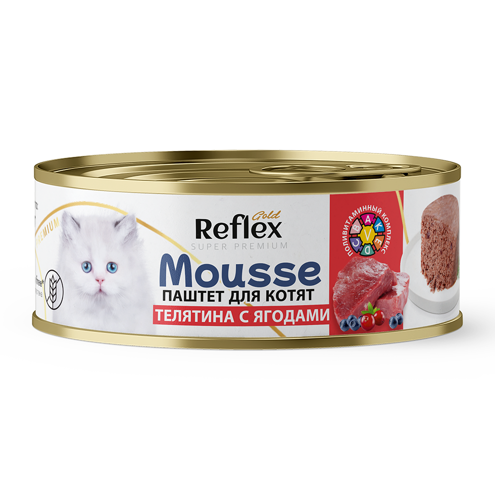Reflex Gold влажный корм для котят, паштет телятина с ягодами