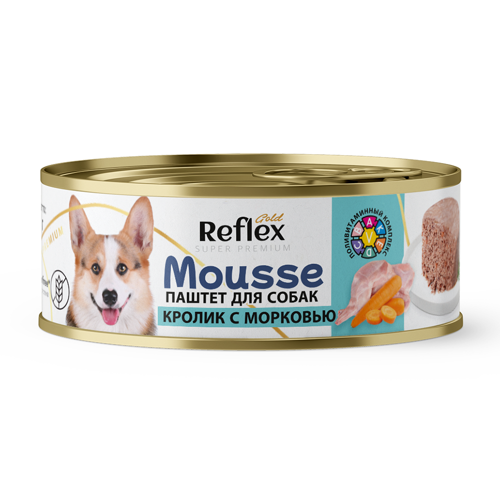 Reflex Gold влажный корм для взрослых собак, паштет кролик с морковью