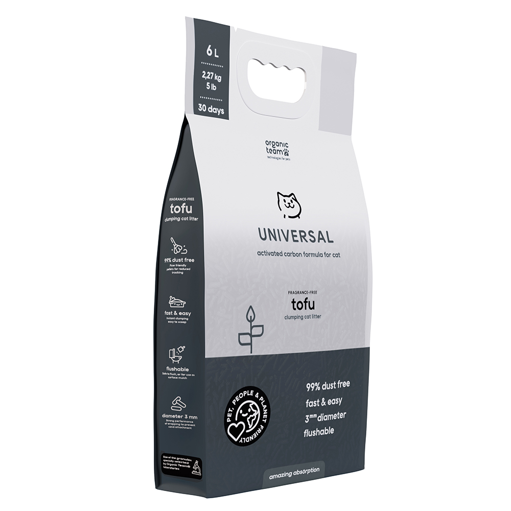 Organic team Tofu Universal Activated Carbon комкующийся наполнитель для кошачьего туалета 6л