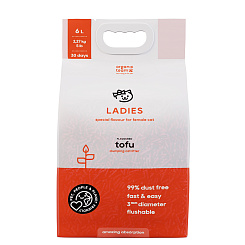 Organic team Tofu Ladies комкующийся наполнитель для кошачьего туалета, для леди 6л